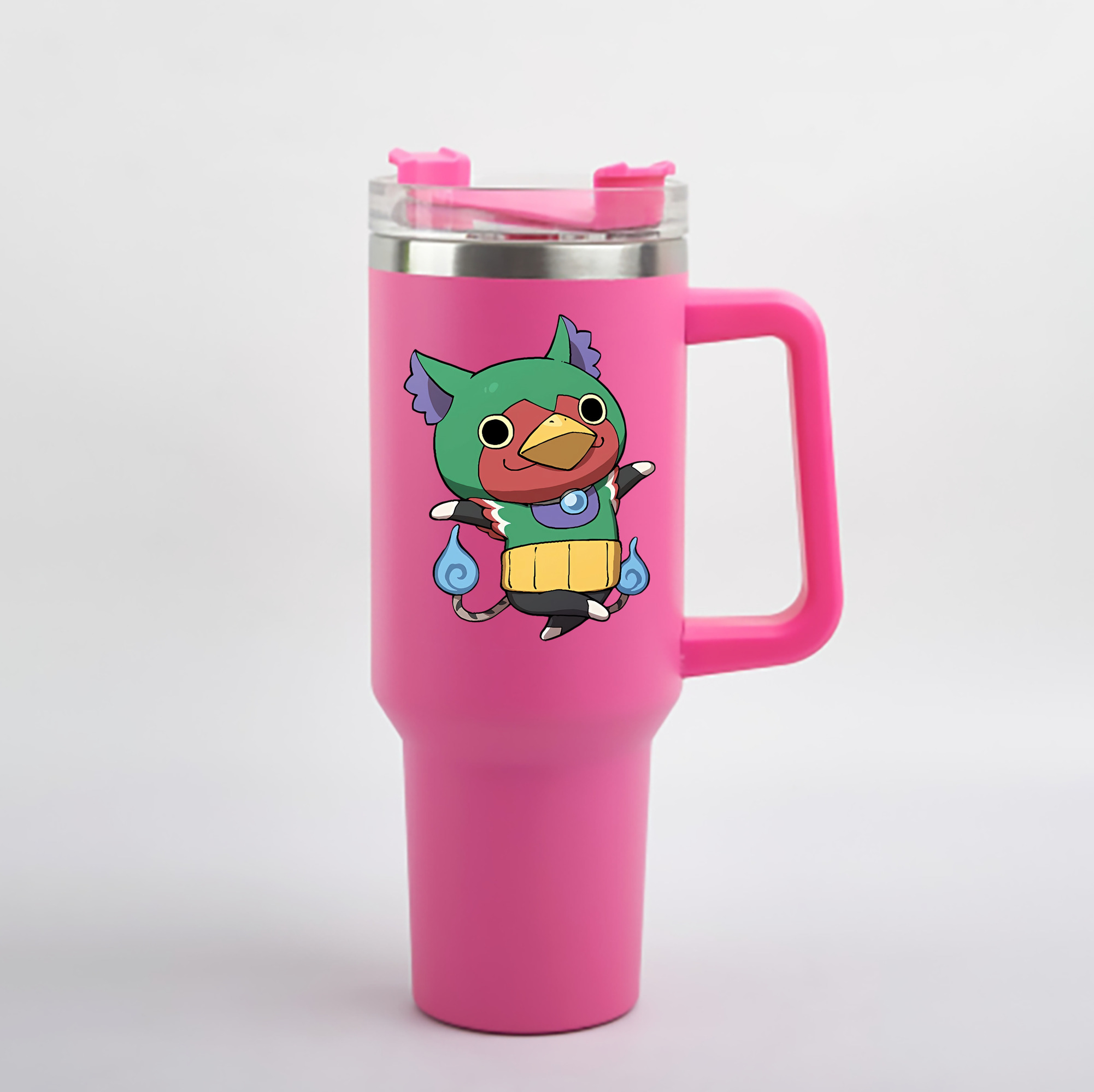 （画像用） 妖怪ウォッチ Yo-kai Watch 1200mL車用タンブラー - クリスタルステッカー（プラスチックストロー付き）